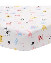 Lambs & Ivy Snuggle Jungle Pastel Safari Cotton Jersey 3-Piece Crib Bedding Set