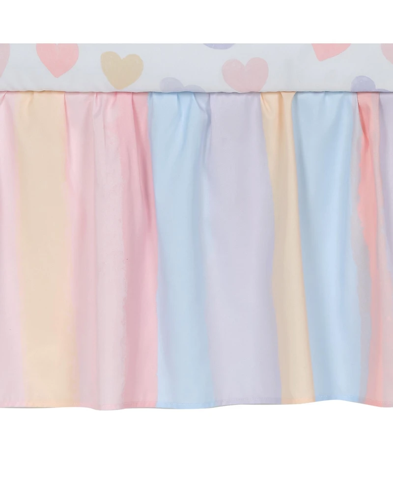 Bedtime Originals Rainbow Hearts Pink/Purple 3-Piece Baby Crib Bedding Set