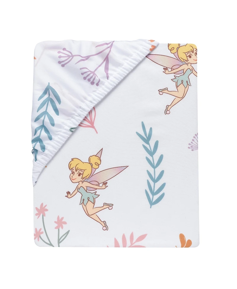 Bedtime Originals Disney Baby Tinker Bell Fairy Floral Baby/Toddler Fitted Crib Sheet