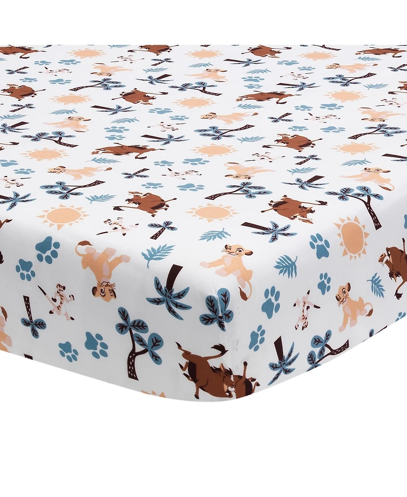 Lambs & Ivy Disney Baby Lion King Adventure Blue 3-Piece Mini Crib Bedding Set