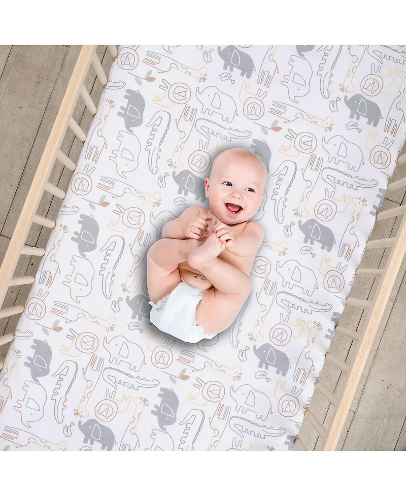 Lambs & Ivy Jungle Story 3-Piece Infant Safari Tan Baby Crib Bedding Set
