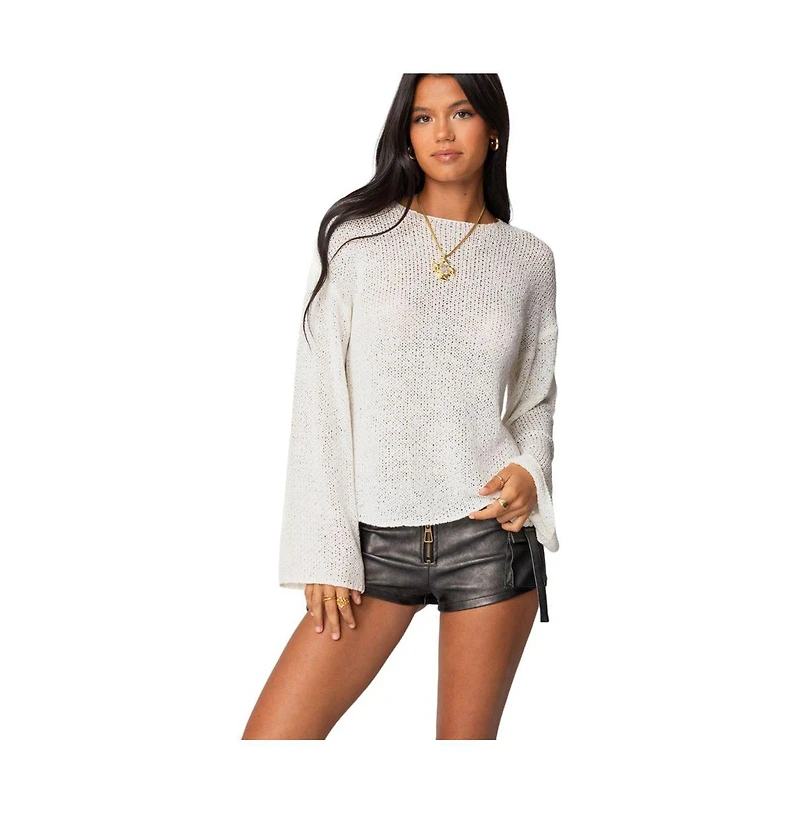 Edikted Womens Drop Shoulder Light Knit Sweater