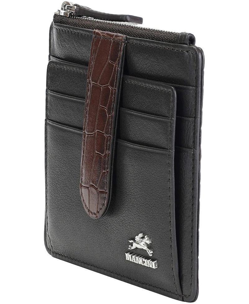 Mancini Women's Croco2 Rfid Secure Card Case Wallet