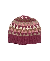 Feelgoodz Women's Artisan Hand-Knit Jaya Harlequin Wool Beanie Hat