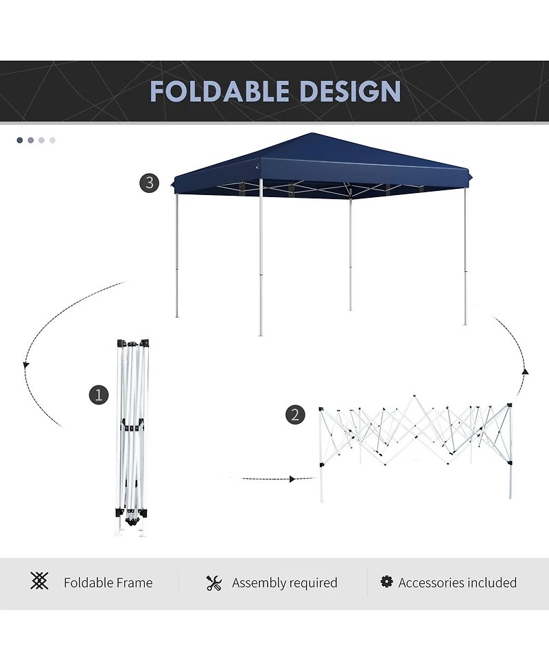 13' Pop-Up Canopy Tent with Carry Bag