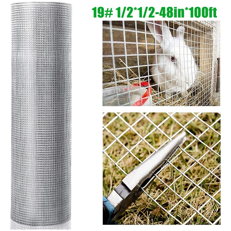Streamdale Galvanized Wire Mesh Roll for Fencing & Crafts (1/2" x 48" x 100')