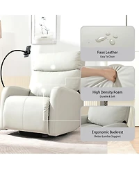 360° Swivel Rocking Recliner Chair with Padded Backrest for Nursery