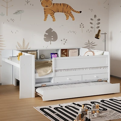Streamdale Multi-Functional Twin Daybed with Storage and Extras, Gray