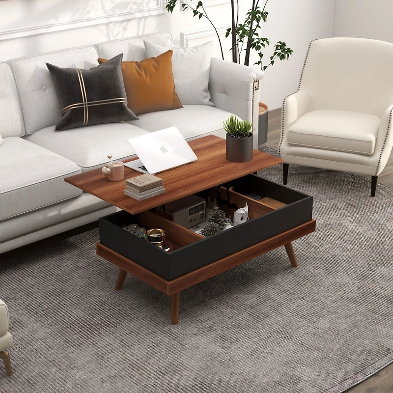 Lift Top Coffee Table with Hidden Compartments