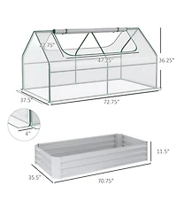 Galvanized Raised Garden Bed with Mini Greenhouse Cover