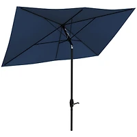 Rectangular Market Umbrella for Patio, 6.5' x 10', Blue