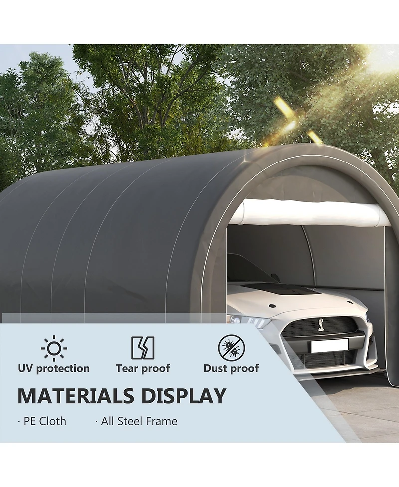 Heavy-Duty Carport with Zippered Door and Uv Canopy