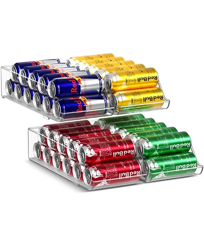 Sorbus Skinny Soda Can Organizer for Refrigerator - Slim Can Holder Drink Dispenser for Fridge