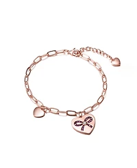GiGiGirl 18K Rose Gold Plated with Heart Charms Adjustable Bracelet