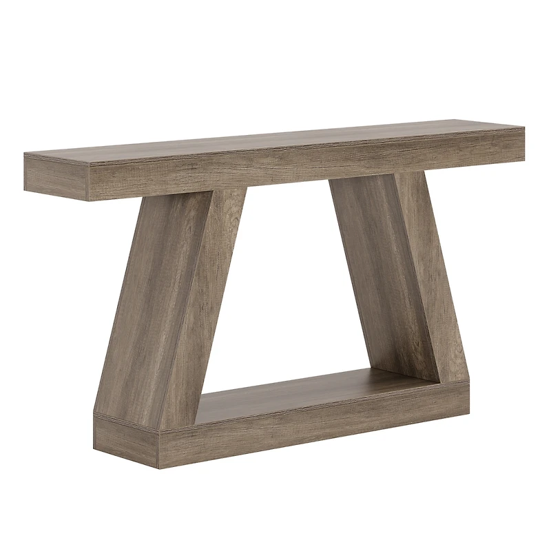 Tribesigns Farmhouse Console Table, 55-Inch Rustic Sofa Table with Storage, Industrial Wooden Entryway Table for Hallway