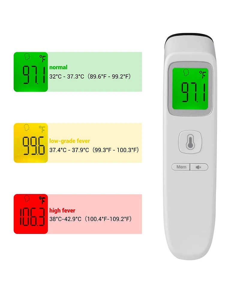 Yescom Digital Infrared Thermometer No Contact Measuring Object Body Memory Function