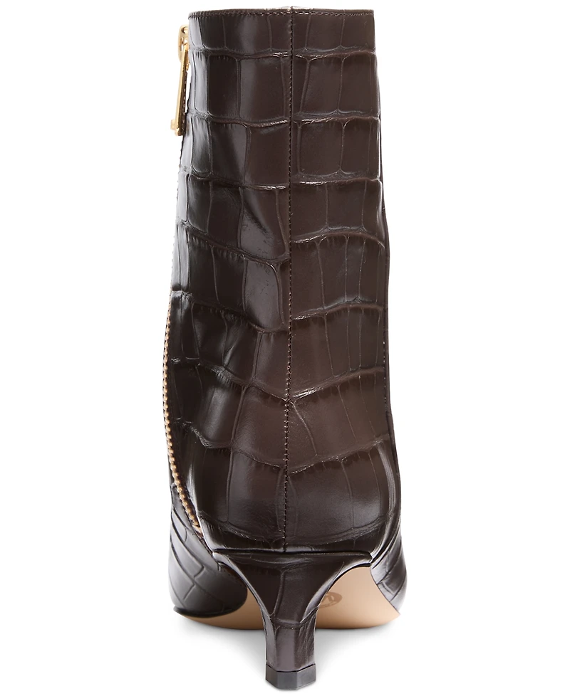 Michael Michael Kors Women's Cosmo Croc-Embossed Kitten Heel Booties