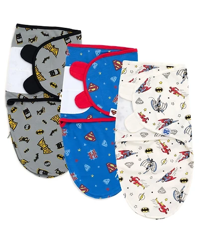 Dc Comics Baby Boys Justice League The Flash Superman Batman 3 Pack Swaddle Sacks Newborn to