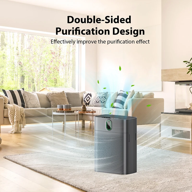 Morento Air Purifiers for Home Large Room up to 1076 Sq Ft with Pm 2.5 Display Air Quality Sensor, Remove 99.97% of Pet Hair with Double-sided Air Inl