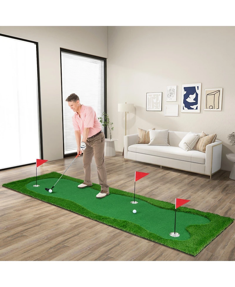 Golf Putting Green with Realistic Artificial Grass Turf