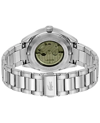 Lacoste Men's Boston Automatique Silver Stainless Steel Bracelet Watch 40mm