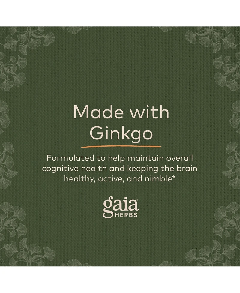 Gaia Herbs Ginkgo Leaf - Traditionally Used to Support Healthy Circulation and Brain Function - Organic, Herbal Supplement