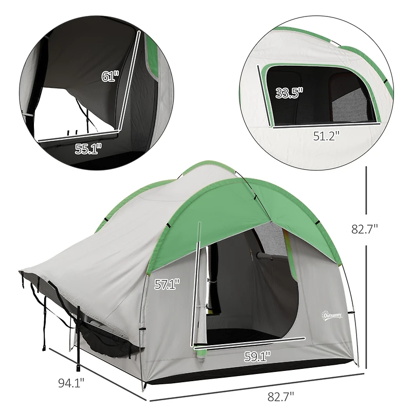 Outsunny Car Camping Tent with 3 Doors, 2000mm Waterproof, and