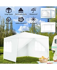 Sugift 10 x 10 Feet Outdoor Side Walls Canopy Tent with 4 Removable Sidewalls