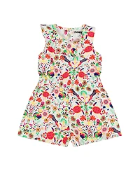 Mixed Up Clothing Girls Asymmetric Ruffle Cozy Animal Print Shorts Romper