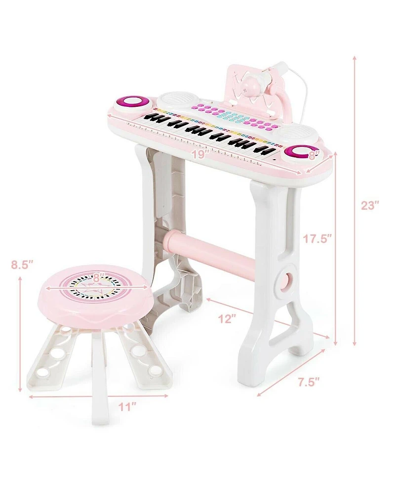 Sugift 37-key Kids Electronic Piano Keyboard Playset