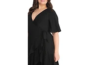 Kiyonna Plus Miranda Ruffle Wrap Dress