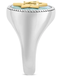 Effy Men's Turquoise Star of David Ring in Sterling Silver & 14k Gold-Plate