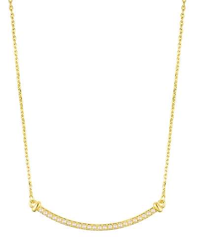 Adornia Gold Adjustable Faux Cultivated Pearl Curved Bar Necklace
