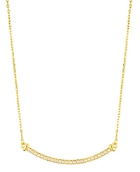 Adornia Gold Adjustable Faux Cultivated Pearl Curved Bar Necklace