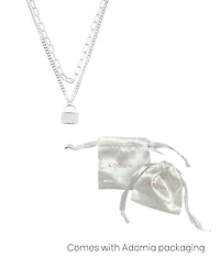 Adorni Adjustable Crystal Layered Chain Lock Necklace