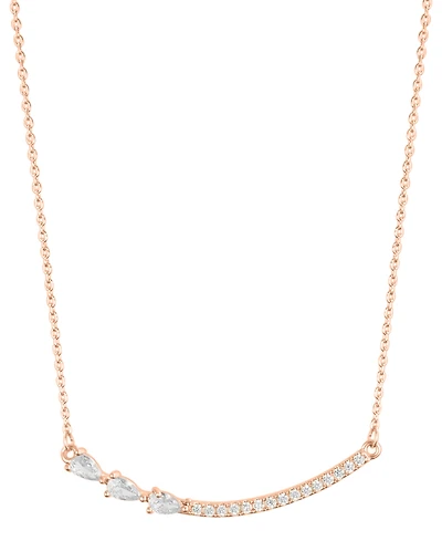 Adornia Adjustable Crystal Curved Bar Pink Cultivated Pearl Necklace