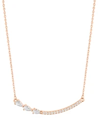 Adornia Adjustable Crystal Curved Bar Pink Cultivated Pearl Necklace