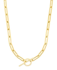 Adornia Gold Cubic Zirconia Paperclip Toggle Necklace