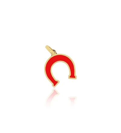 The Lovery Coral Horseshoe Charm 14K Gold millimeters
