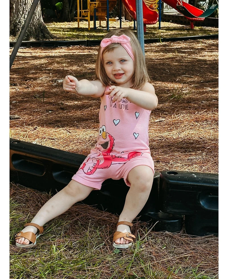 Sesame Street Baby Girls Elmo Romper and Headband