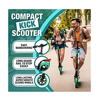 SereneLife Kick Scooter Adult Teenagers Kids- 2 Wheel Kids with Adjustable T-Bar Handlebar - Alloy Anti-Slip Deck