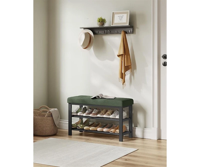 Slickblue Entryway Shoe Storage Bench with Cushion