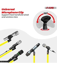 5 Core Microphone Stand 4 Pcs Floor Height Adjustable w Telescoping Boom Arm