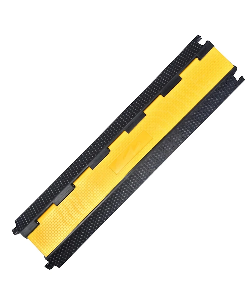 Yescom 2 Channel Rubber Electrical Wire Cover Cable Driveway Over Garden Hose Protector Ramp Guard Warehouse Cord Protector Speed Bump, 22000 Lbs