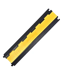Yescom 2 Channel Rubber Electrical Wire Cover Cable Driveway Over Garden Hose Protector Ramp Guard Warehouse Cord Protector Speed Bump, 22000 Lbs