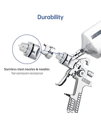 6Pcs 1.3 1.8 Hvlp Spray Gun Kit Gravity Auto Paint Primer Basecoat Clearcoat
