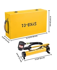 Yescom 10 Ton Hydraulic Knockout Punch Set 1/2" to 2" Conduit Hole Puncher Tool Kit - Yellow