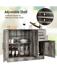 Buffet Storage Cabinet Kitchen Sideboard with 2 Drawers-White