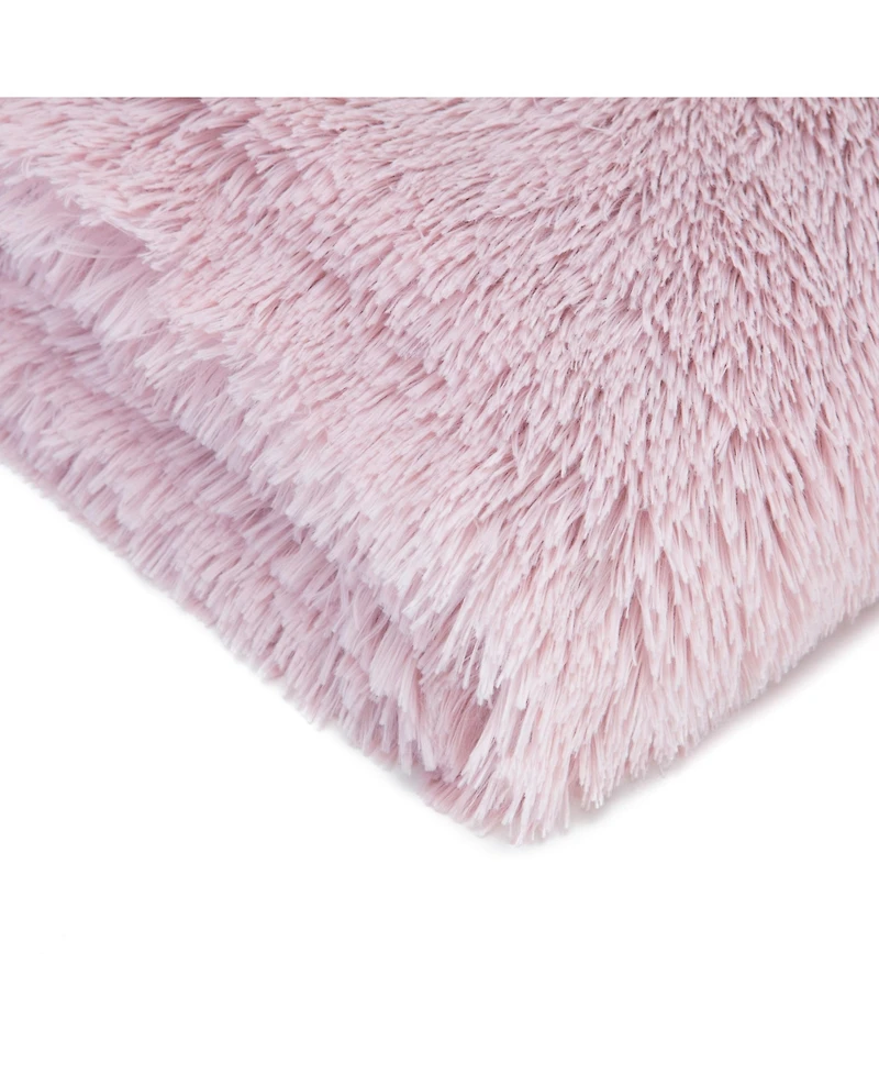 Chanasya Premium Solid Faux Long Fur Throw Blanket - Soft, Fuzzy For Bed or Couch 50" x 65” Rose Dust