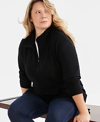 Style & Co Plus Quarter-Zip Top, Exclusively at Macy's